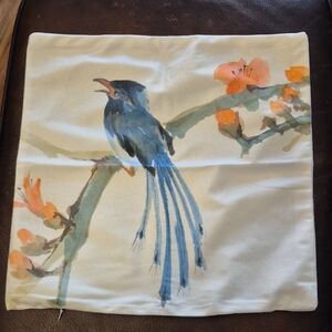 Set Of 2 Throw pillow Cases Magpie Bluebird Pillow Cases  Soft Zipper Close